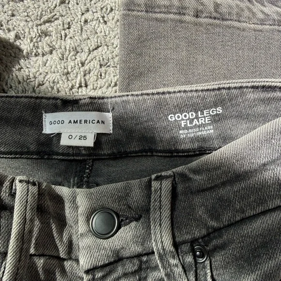 Good American Good Legs Flare Jeans in Black338 - Picture 8 of 9